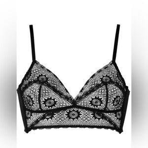 KIKI DE MONTPARNASSE Le Soleil crochet lace corset longline bra Fleur du Mal